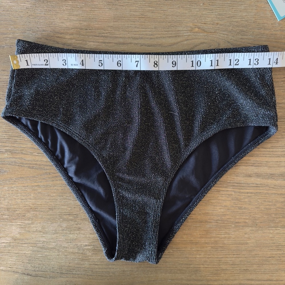 CorpoBonito By Andreia Black Lurex Bikini-Strapless Top‎ & High Waist Brief-$90 - Picture 4 of 13